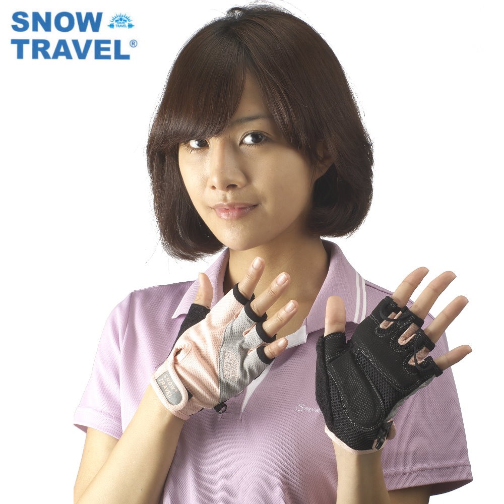 [SNOW TRAVEL] AH-13 德國進口COLDTACK優質單車半指防震止滑手套(台灣製造)-細節圖2