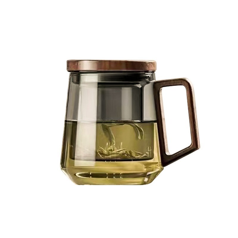 「圓趣靈空」茶水分離泡茶杯（木柄、玻璃茶漏）-細節圖3
