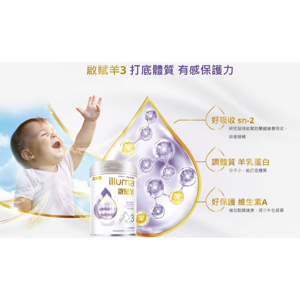 Wyeth 惠氏 illuma 啟賦羊幼兒成長配方（4罐裝）-細節圖2