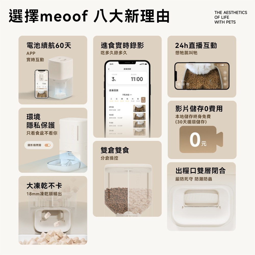 meoof 台灣總代理｜慕斯智能餵食器 寵物餵食器 智能餵食器 視訊餵食器 APP遠端操控餵食器-細節圖3