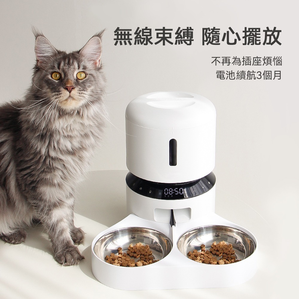 meoof台灣總代理｜膠囊寵物自動餵食器 按鍵版 雙碗餵食器 寵物自動餵食器 自動餵食器 寵物餵食-細節圖3