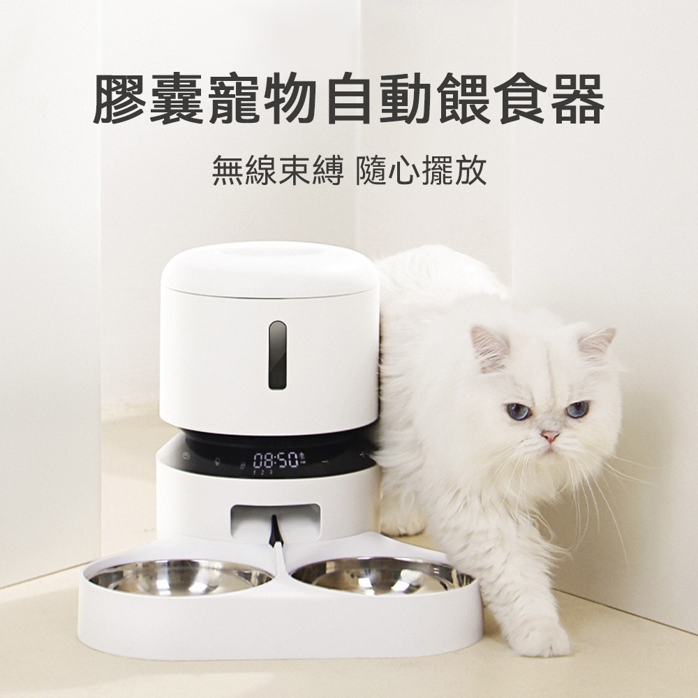 meoof台灣總代理｜膠囊寵物自動餵食器 按鍵版 雙碗餵食器 寵物自動餵食器 自動餵食器 寵物餵食-細節圖2