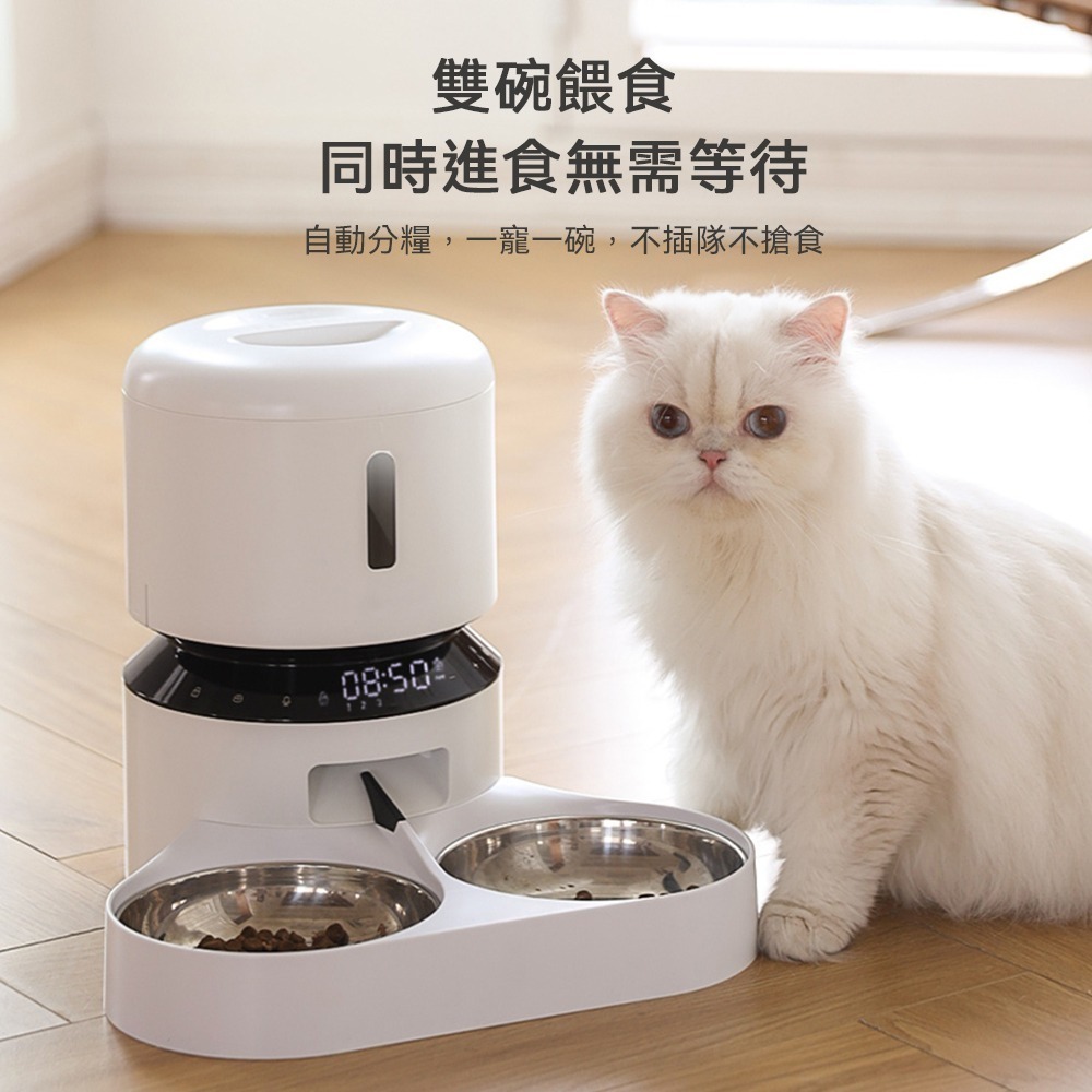 meoof台灣總代理｜膠囊寵物自動餵食器 按鍵版 雙碗餵食器 寵物自動餵食器 自動餵食器 寵物餵食-細節圖5