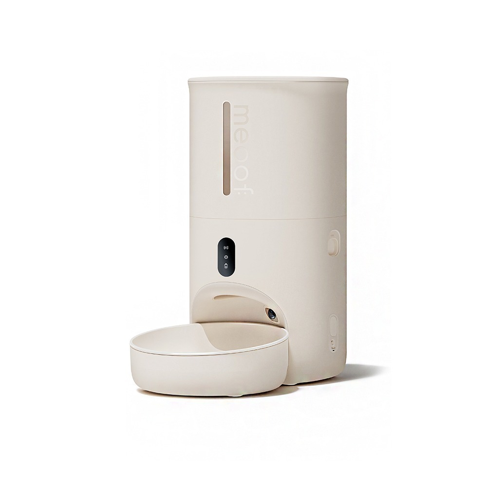 meoof 台灣總代理｜蛋捲智能餵食器 標配陶瓷碗 視訊版餵食器 遠端操控連線 可替換單雙碗-規格圖1