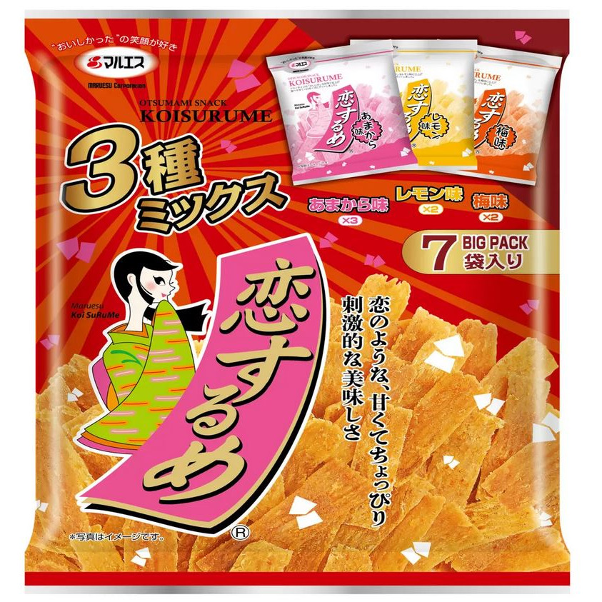 富士菓舖 🔥衝評價超低價 Maruesu戀戀3口味魷魚片7入 原味/梅子/檸檬 魷魚條 海鮮 墨魚片-規格圖4