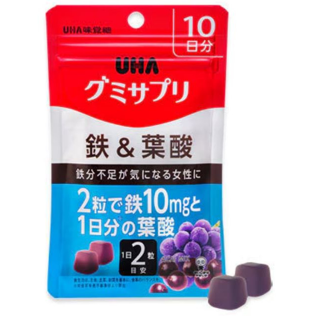 富士菓舖 🔥衝評價超低價 UHA味覺糖 鐵＆葉酸 補充軟糖（巴西綜合野莓口味） 箱60日份/袋裝20日份-細節圖9