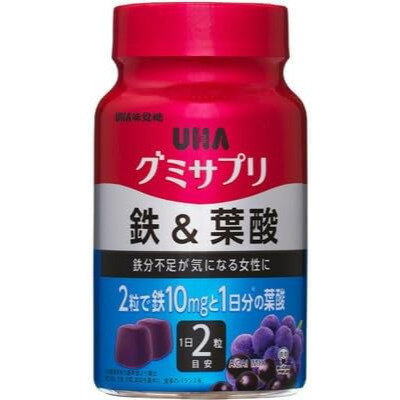 富士菓舖 🔥衝評價超低價 UHA味覺糖 鐵＆葉酸 補充軟糖（巴西綜合野莓口味） 箱60日份/袋裝20日份-規格圖11
