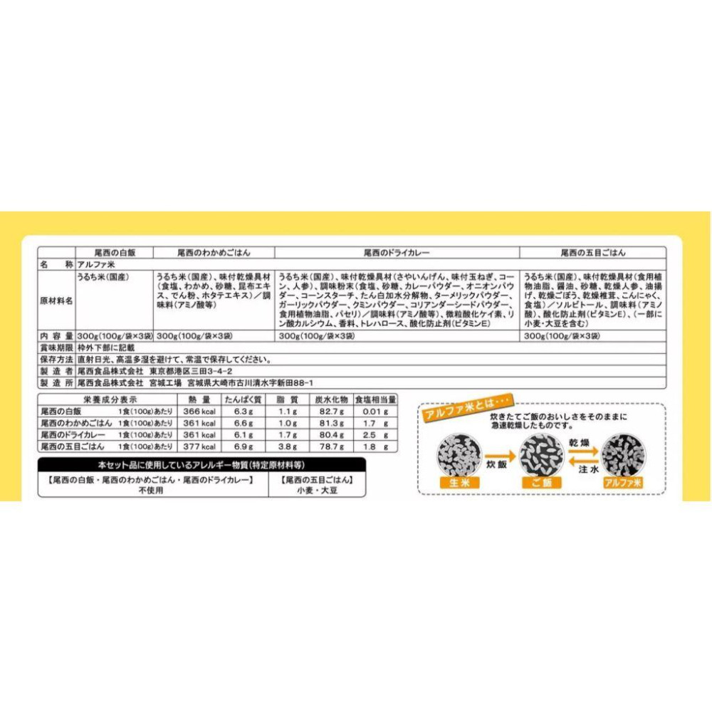 富士菓舖 🔥衝評價超低價 尾西5年長期保存防災食品 沖泡即食飯12入 地震避難 露營 登山 日本costco-細節圖5