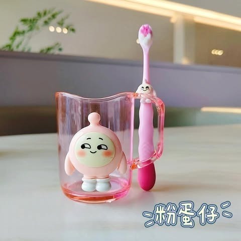 寶貝童裝🍭台灣現貨 高雄出🍭可愛牙刷漱口杯套組-規格圖2