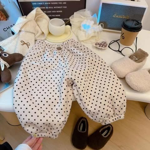 寶貝童裝🍭台灣現貨 高雄出🍭韓系波點燈籠褲-規格圖5