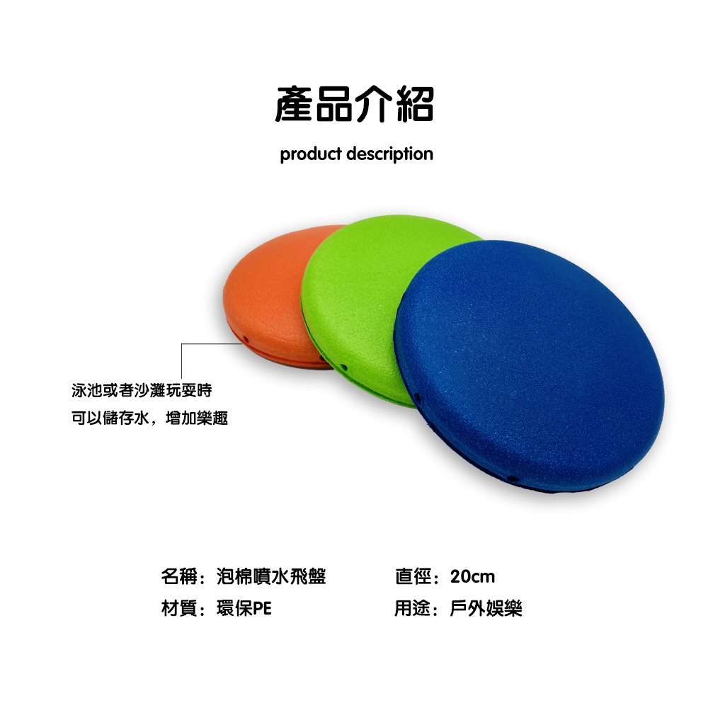 SOAK 台灣現貨 泡棉飛盤可噴水戶外玩具-規格圖5