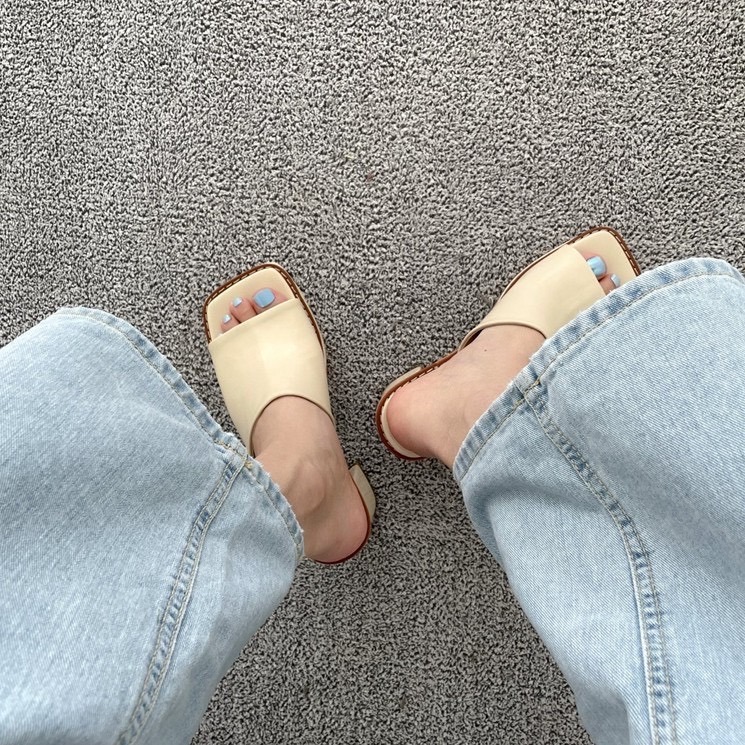 A932 ♣️氣質女孩 ♣️｜正韓韓國代購｜魚口 粗跟 防水台 高跟 拖鞋 ｜OIOI KOREA｜-細節圖6