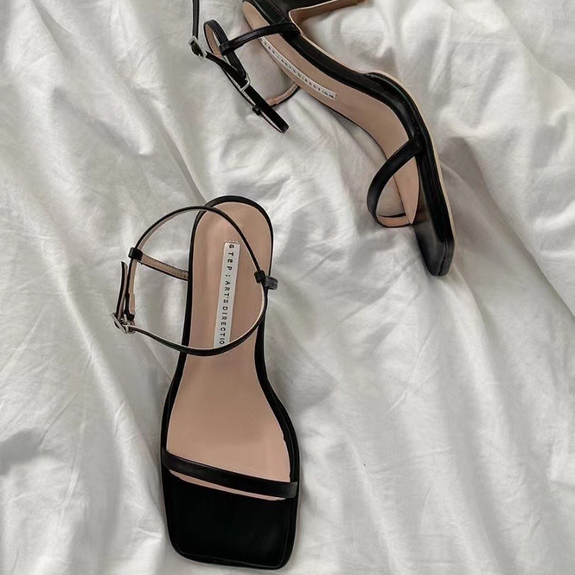 C010 百搭款7cm ｜正韓韓國代購｜韓國 方頭 一字帶 繫帶 細跟 高跟鞋 涼鞋｜東大門空運｜1732-細節圖3