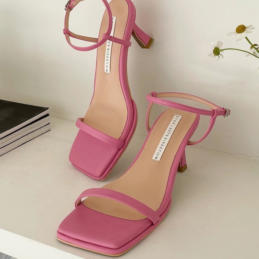 C010 百搭款7cm ｜正韓韓國代購｜韓國 方頭 一字帶 繫帶 細跟 高跟鞋 涼鞋｜東大門空運｜1732-細節圖5