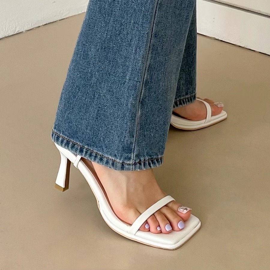 C010 百搭款7cm ｜正韓韓國代購｜韓國 方頭 一字帶 繫帶 細跟 高跟鞋 涼鞋｜東大門空運｜1732-細節圖7