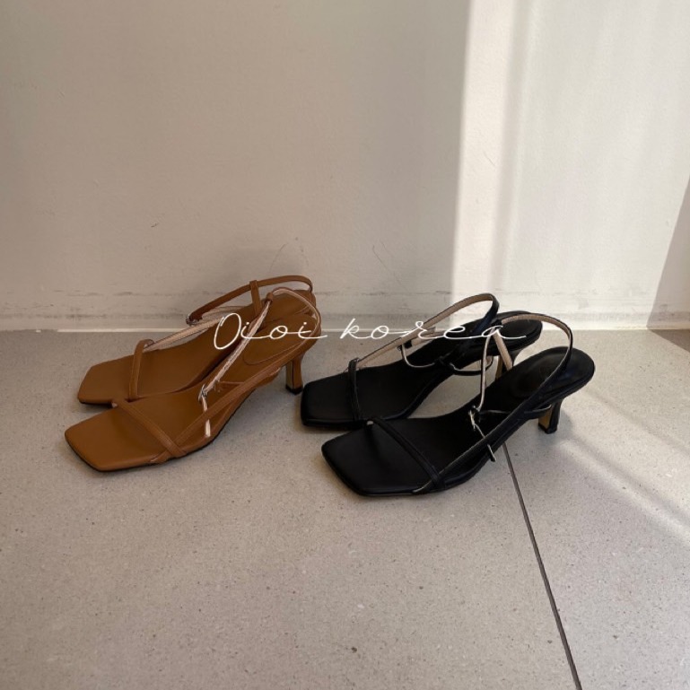 現+預 A511 簡單好看✨斜邊 一字帶 ｜正韓韓國代購｜細跟 繫帶 中跟涼鞋 高跟鞋｜OIOI KOREA｜3825-細節圖2