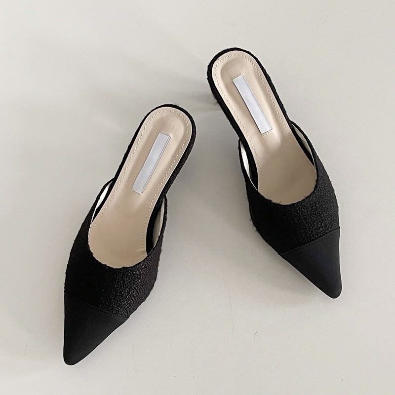 A963 尖頭 4cm ｜正韓韓國代購｜質感 穆勒跟鞋 高跟拖鞋｜OIOI KOREA-細節圖3