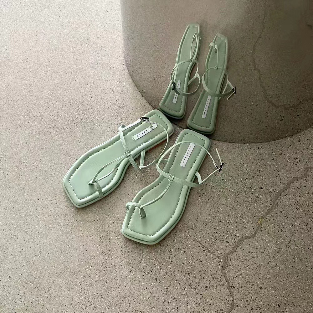 A965 套指 1.5cm ｜正韓韓國代購｜斜邊 T字 平底 涼鞋｜OIOI KOREA｜2229-細節圖2