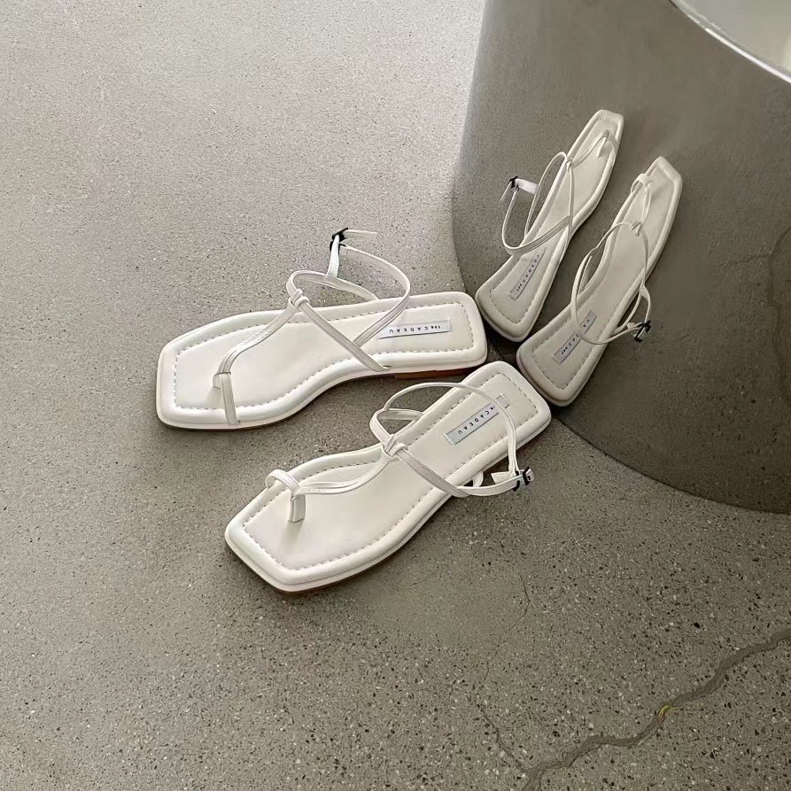 A965 套指 1.5cm ｜正韓韓國代購｜斜邊 T字 平底 涼鞋｜OIOI KOREA｜2229-細節圖5