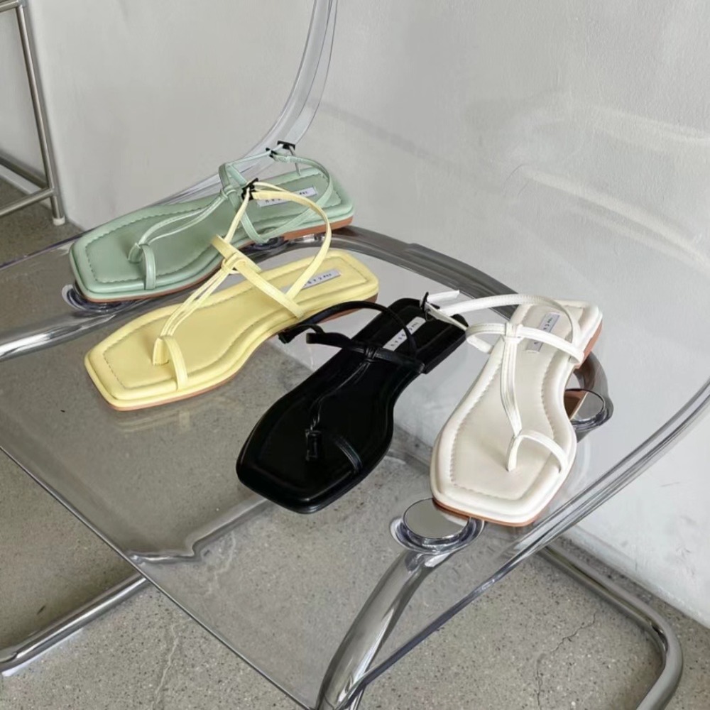 A965 套指 1.5cm ｜正韓韓國代購｜斜邊 T字 平底 涼鞋｜OIOI KOREA｜2229-細節圖7