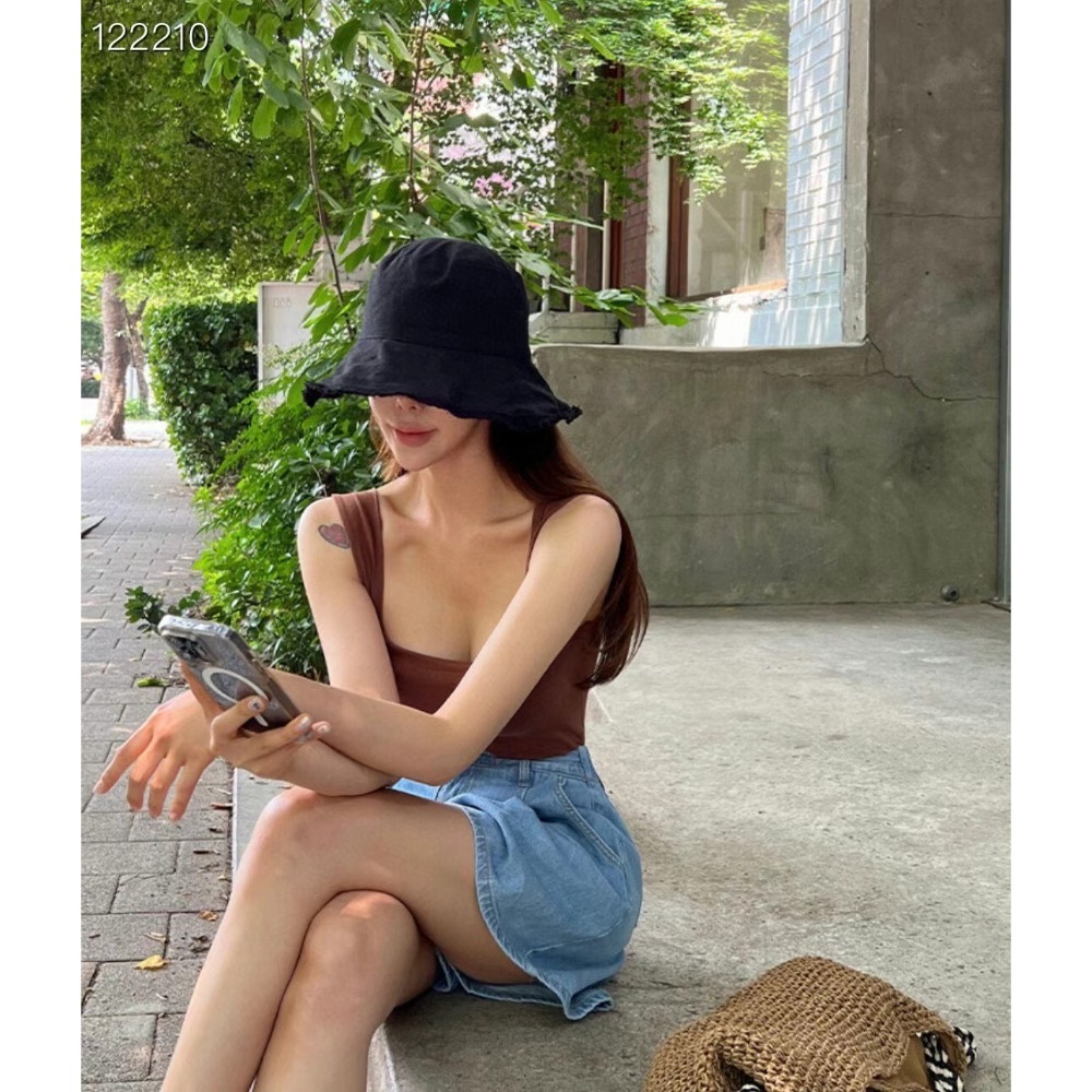 C064 素色 牛仔 ｜正韓韓國代購｜休閒 漁夫帽 遮陽 帽子｜OIOI KOREA｜東大門空運｜-細節圖8