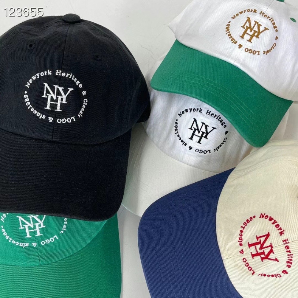 C066 刺繡 NYH字母｜正韓韓國代購｜ 拚色 棒球帽 遮陽 帽子｜OIOI KOREA｜東大門空運｜-細節圖3