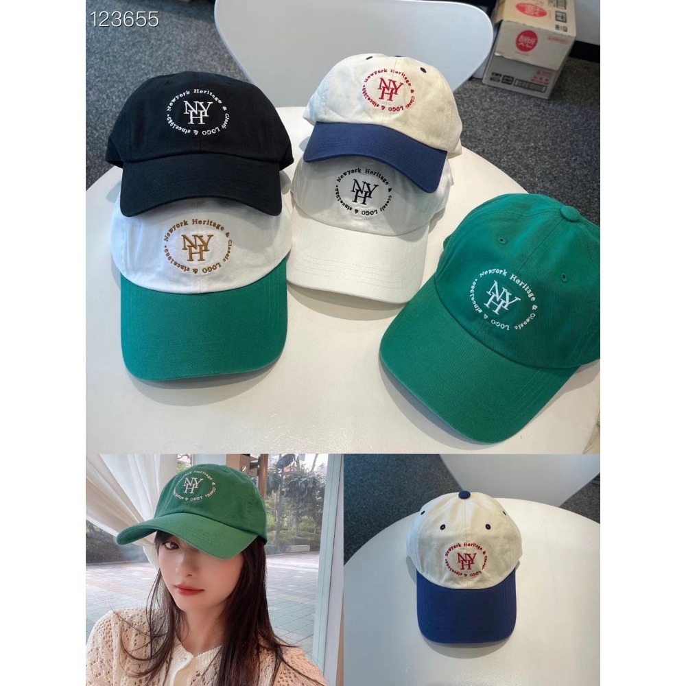 C066 刺繡 NYH字母｜正韓韓國代購｜ 拚色 棒球帽 遮陽 帽子｜OIOI KOREA｜東大門空運｜-細節圖5