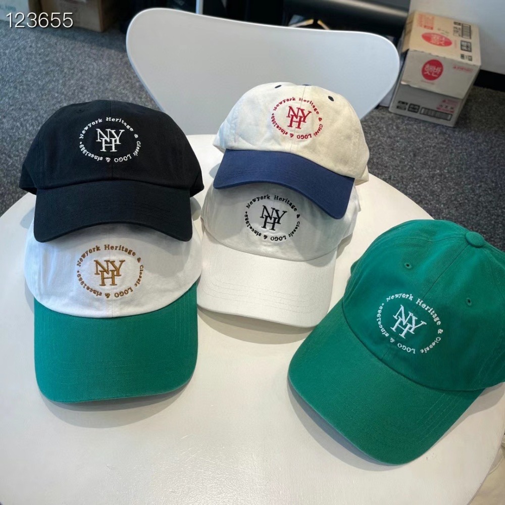 C066 刺繡 NYH字母｜正韓韓國代購｜ 拚色 棒球帽 遮陽 帽子｜OIOI KOREA｜東大門空運｜-細節圖8