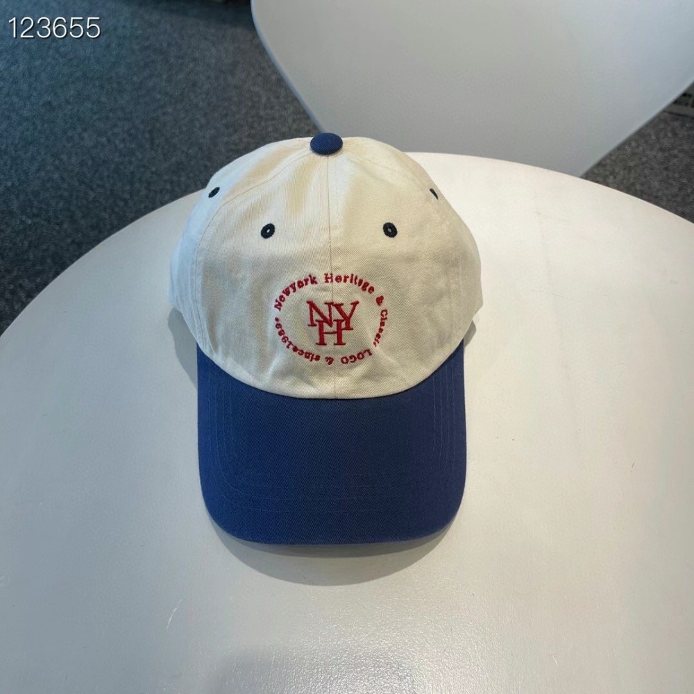 C066 刺繡 NYH字母｜正韓韓國代購｜ 拚色 棒球帽 遮陽 帽子｜OIOI KOREA｜東大門空運｜-細節圖9