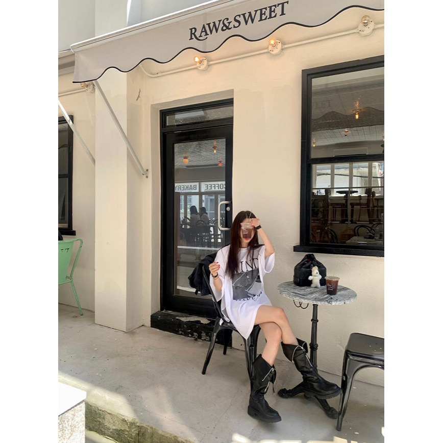 C145 好看銀扣🔥🔥 ｜正韓韓國代購｜雙帶 寬筒 短靴 中筒靴 中靴 小厚底｜東大門空運｜機車靴-細節圖2