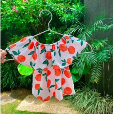 現貨 女童可露肩吉橘子翻領短袖上衣TEE 女童裝 TEE 童裝-細節圖2