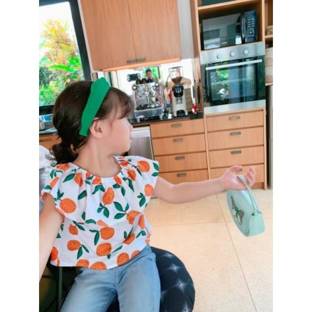 現貨 女童可露肩吉橘子翻領短袖上衣TEE 女童裝 TEE 童裝-細節圖3