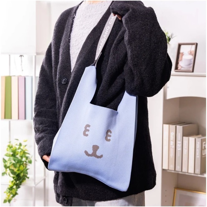 吉伊卡哇 NAGANO 自嘲熊 Nagano Characters 彩色針織包 適用 活動式肩帶 揹帶-細節圖2