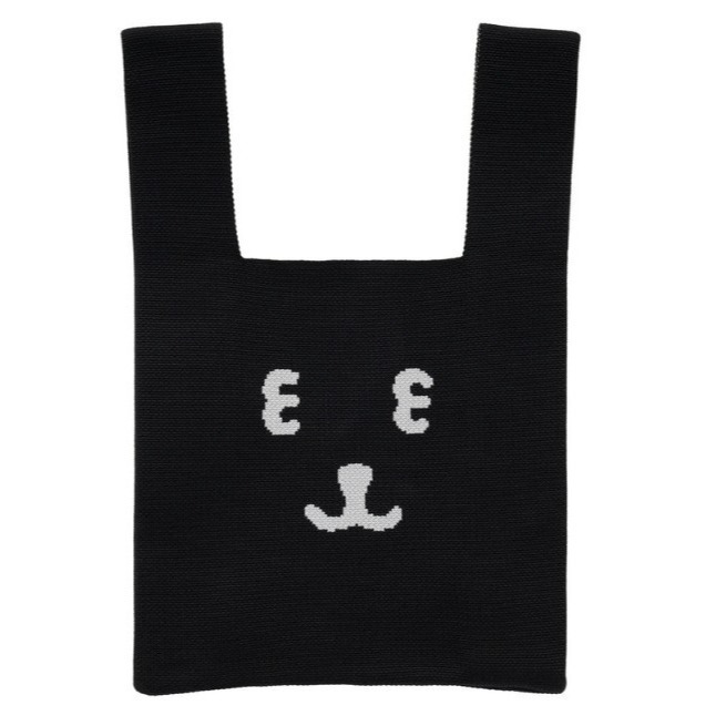 吉伊卡哇 NAGANO 自嘲熊 Nagano Characters 彩色針織包 (黑色) 活動式肩帶 揹帶-細節圖2