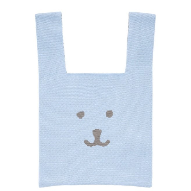 吉伊卡哇 NAGANO 自嘲熊 Nagano Characters 彩色針織包 (淺藍色) 活動式肩帶 揹帶-細節圖3