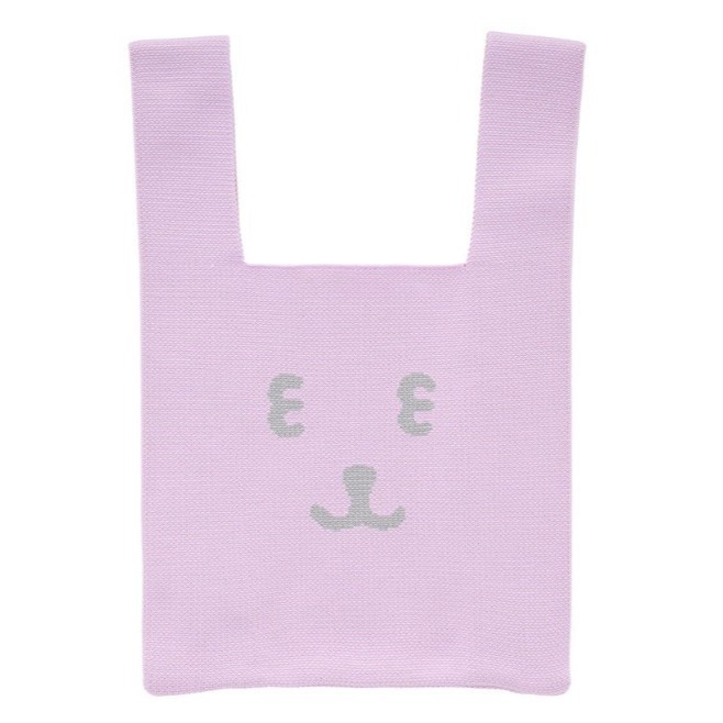 吉伊卡哇 NAGANO 自嘲熊 Nagano Characters 彩色針織包 (淺紫色) 活動式肩帶 揹帶-細節圖2