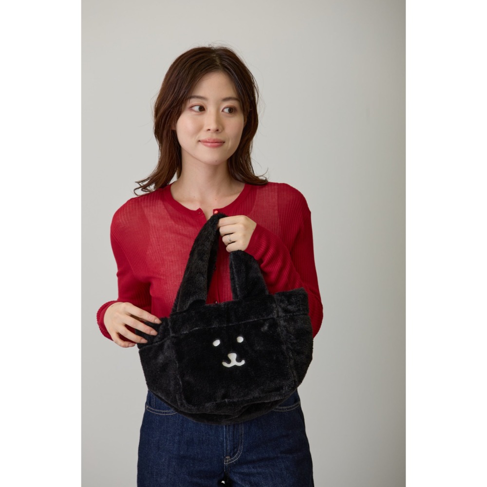 預購 日版 自嘲熊 秋冬 毛茸茸 毛絨絨 圍巾 手提包-細節圖3