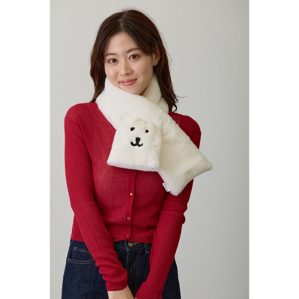 預購 日版 自嘲熊 秋冬 毛茸茸 毛絨絨 圍巾 手提包-細節圖4