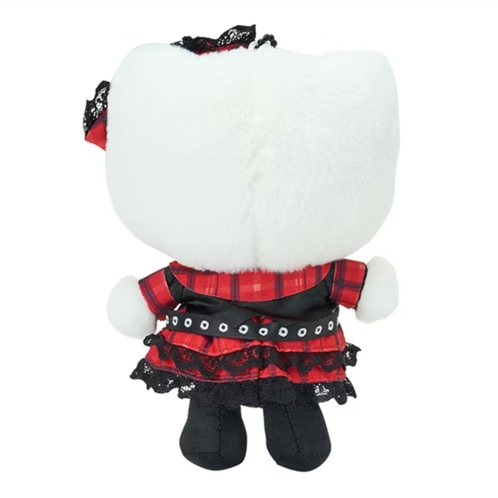 日本購回 HELLO KITTY造型玩偶吊鍊(甜蜜搖滾格紋) 龐克 蕾絲-細節圖3
