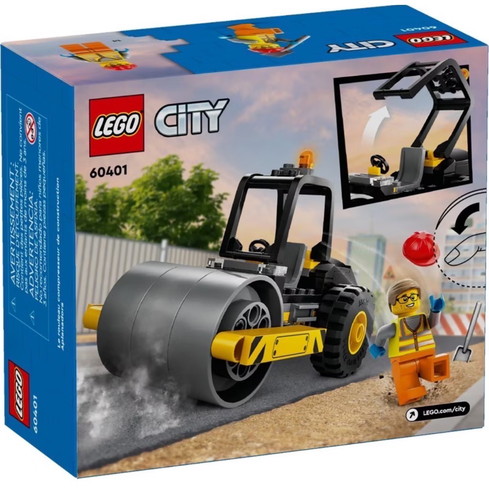 ［阿基米鵝］LEGO 60401 工程蒸氣壓路機 全新未拆-細節圖2