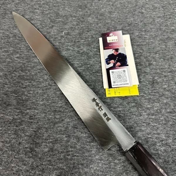 台中菜刀王 日本堺孝行 夜櫻 白二鋼 黑打 本霞 柳刃300mm-細節圖4