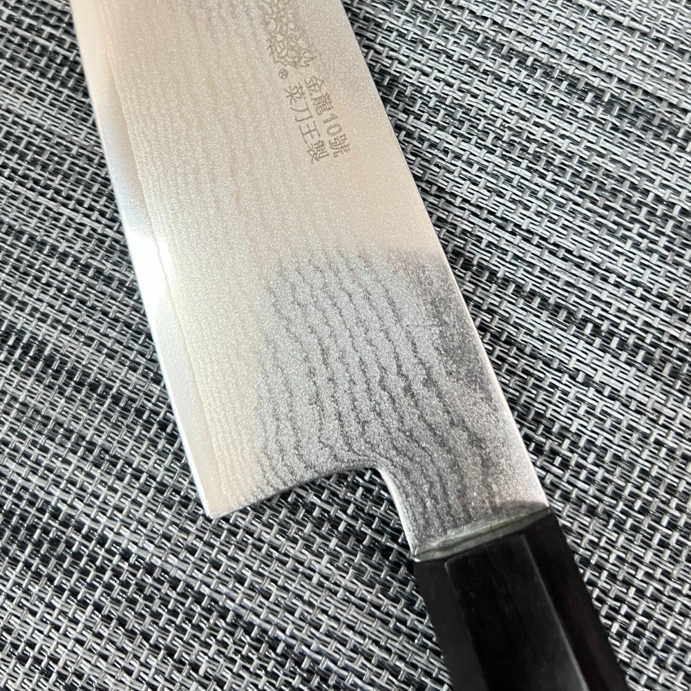 台中菜刀王出品～黑檀大馬士革積層三德刀 18cm-細節圖2