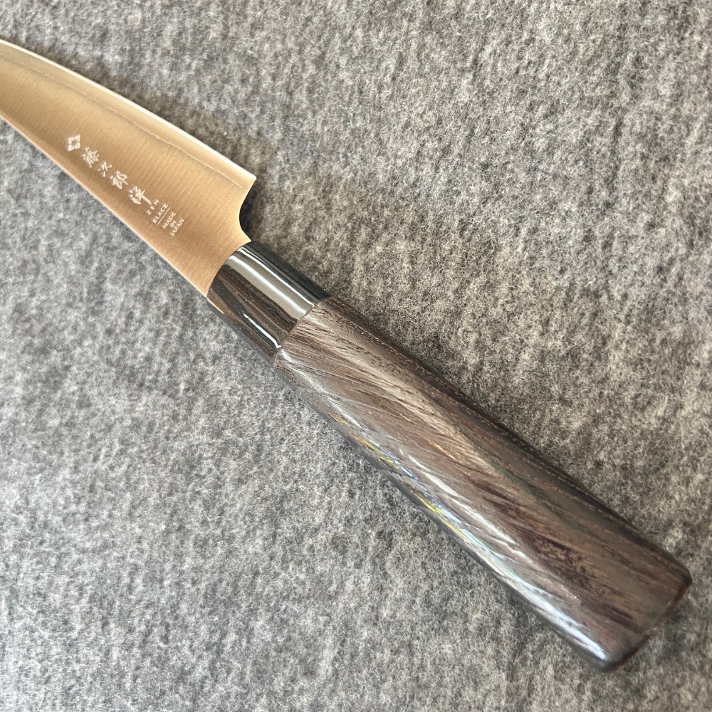台中菜刀王 藤次郎 vg10 黑禪小刀 13cm 黑栗木柄 FD-1562 ～全館超取免運～-細節圖2