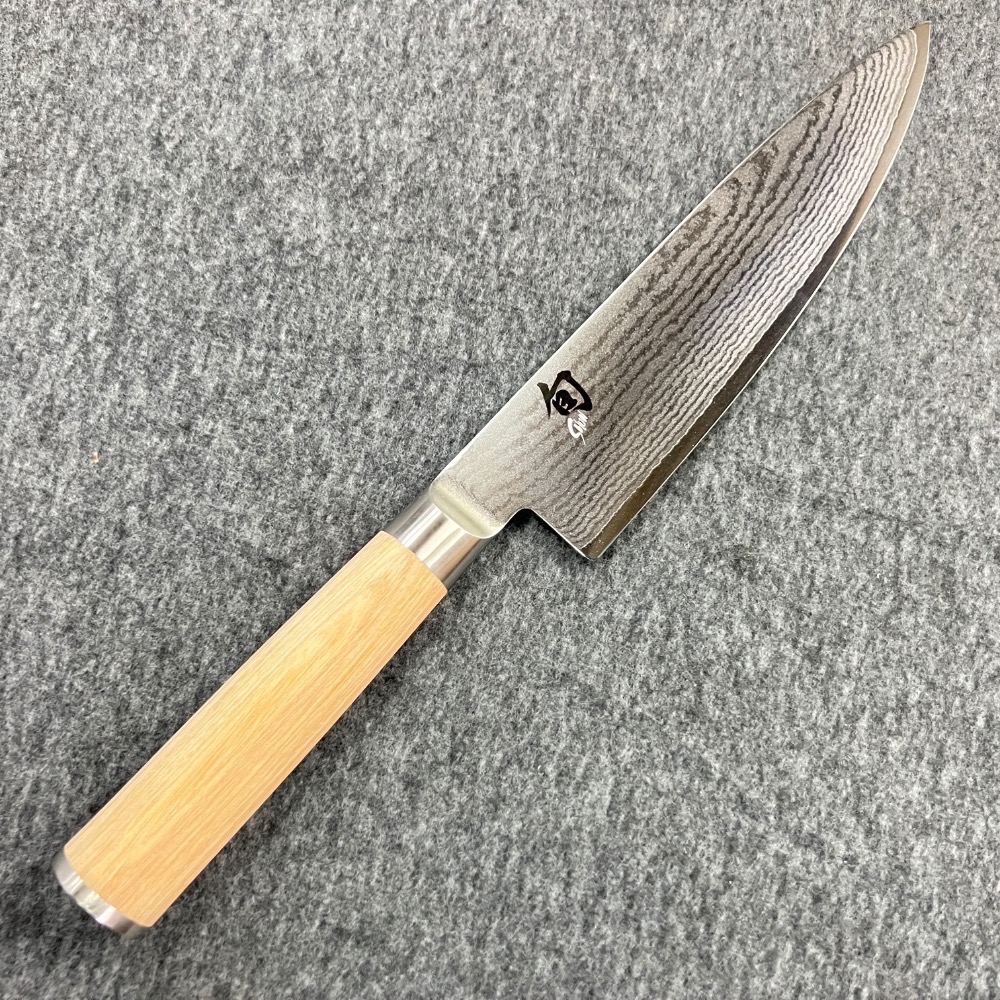 台中菜刀王 旬 大馬士革鋼主廚用刀 牛刀 20cm DM-0706W 白柄  (菜刀 切肉 切魚 ～全館超取免運～-細節圖2