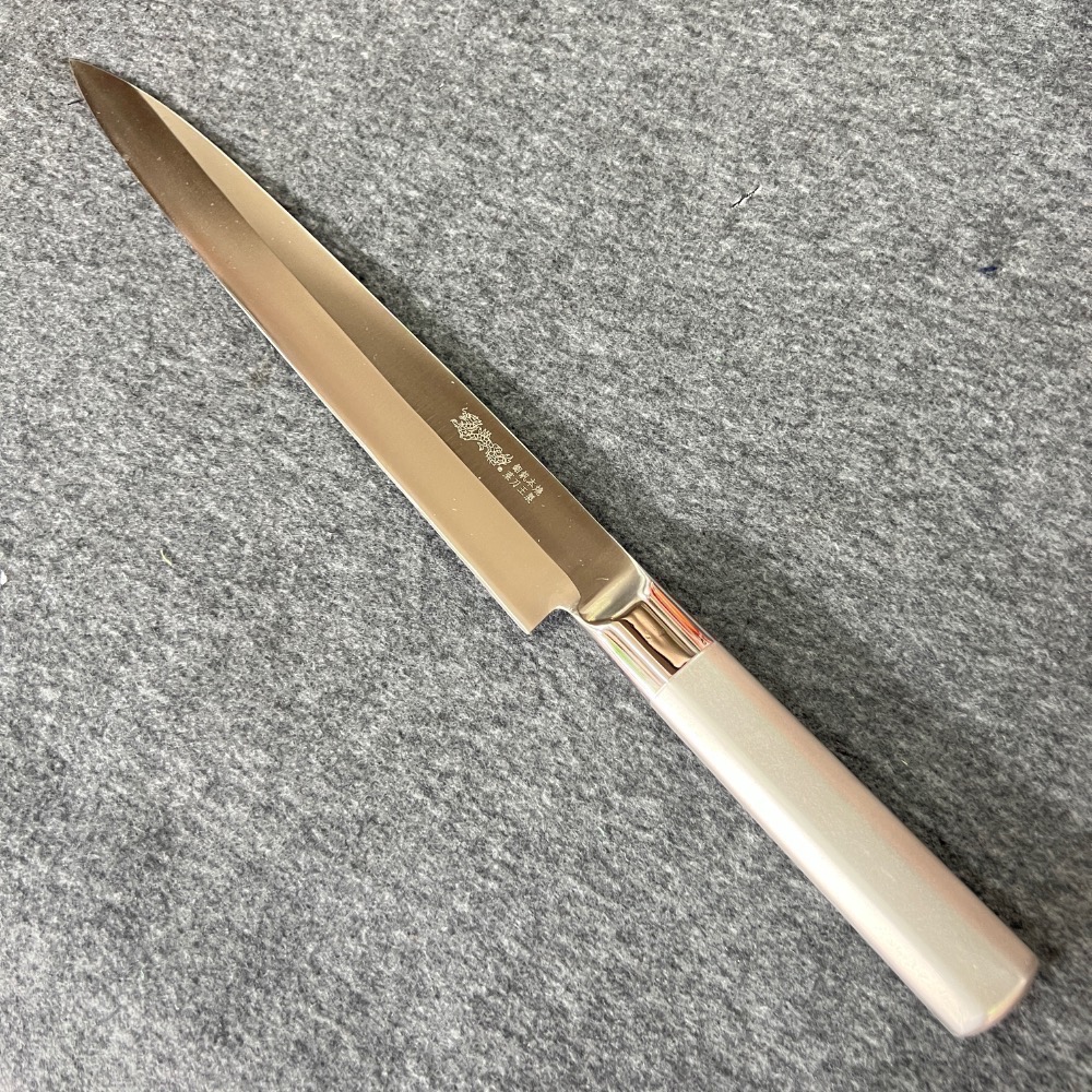 台中菜刀王出品 八角鐵柄 鉬釩鋼 柳刃 270mm（左手）～全館超取免運～-細節圖2