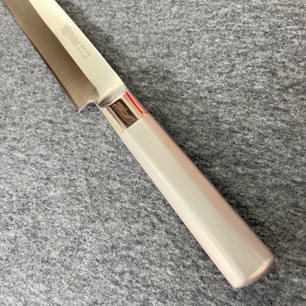 台中菜刀王出品 八角鐵柄 鉬釩鋼 柳刃 270mm（左手）～全館超取免運～-細節圖3