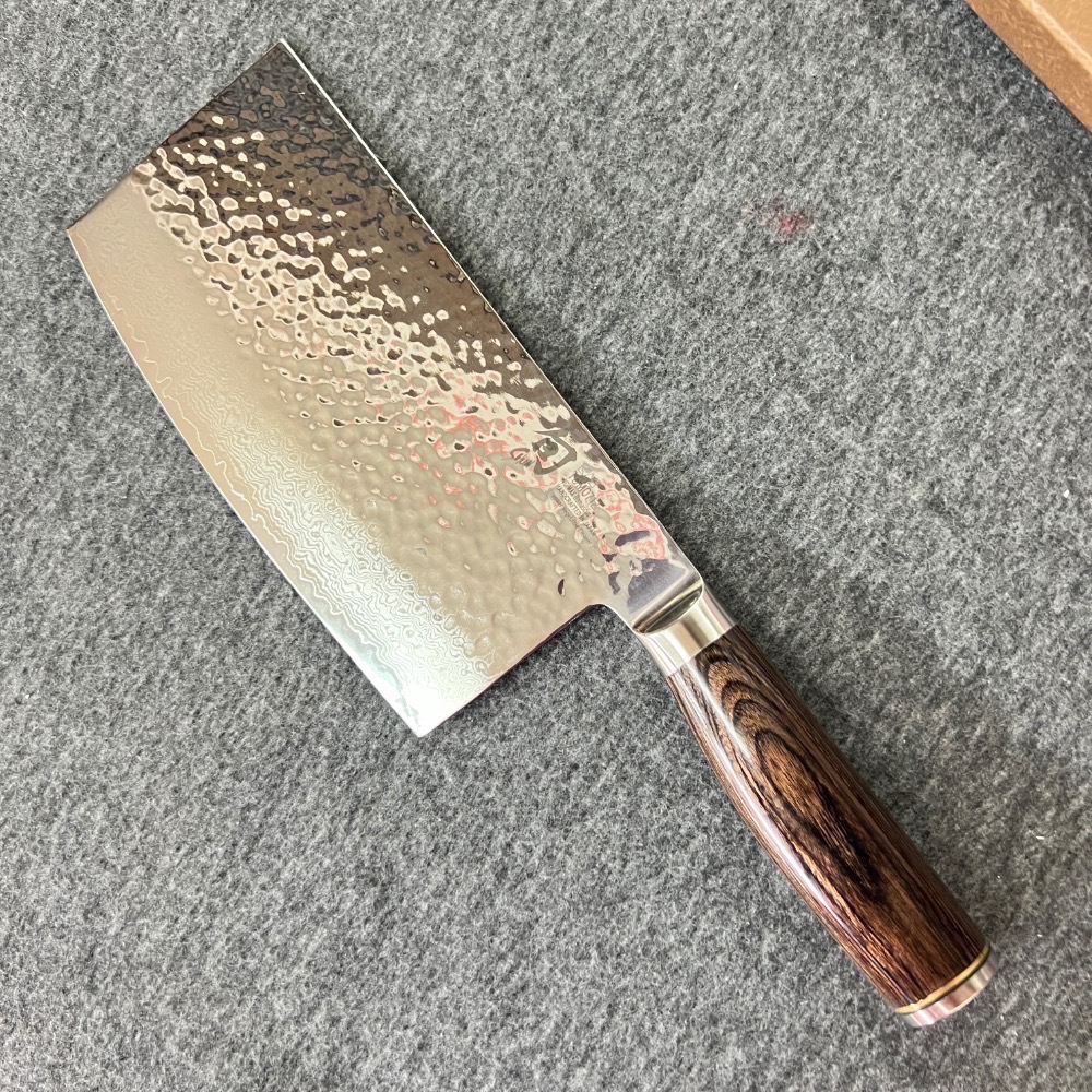 台中菜刀王  旬 TDM-0712 大馬士革鎚紋中華刀180mm～全館超取免運～-細節圖2