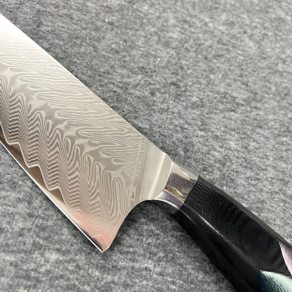 台中菜刀王 67層大馬士革 劍型 牛刀210mm ~全館超取免運～-細節圖2