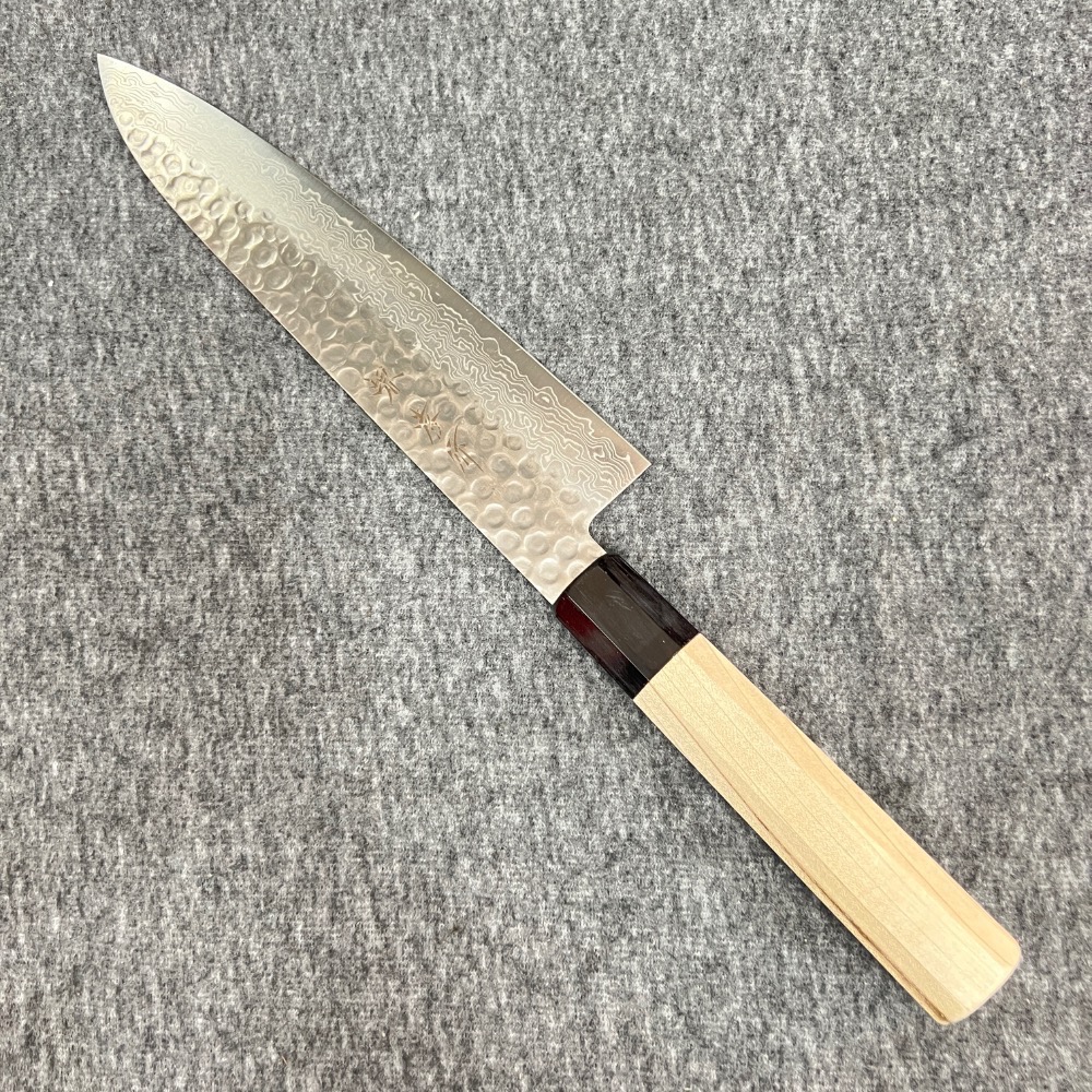 台中菜刀王 堺孝行 和牛刀 210mm AUS10鋼 45層鎚目大馬士革～-細節圖4