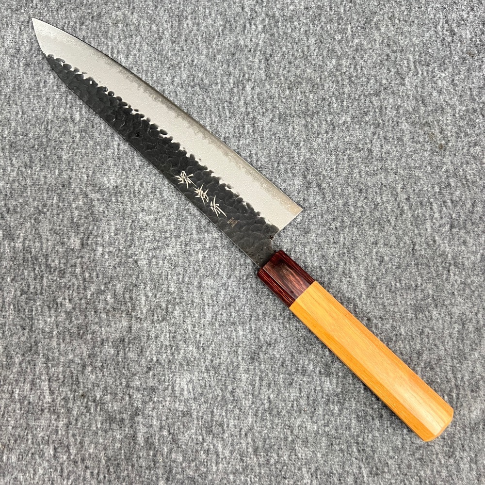 台中菜刀王 堺孝行 青紙SUPER 黑打 槌目 主廚刀 牛刀 240mm-細節圖2